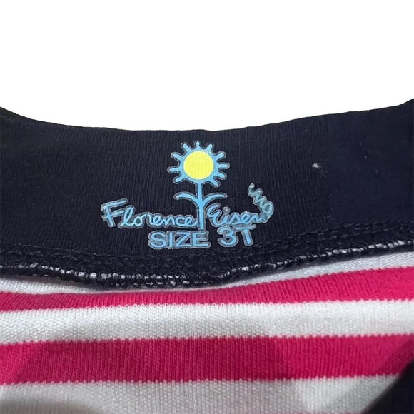 Florence Eiseman Girls 3T Pink Striped Knit Dress w/ Apples Casual - Picture 4 of 6